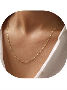 Fine Twisted Gold Chain Necklace for Women